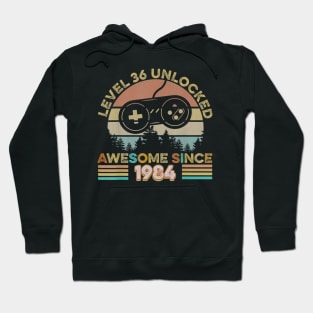 36th Birthday Level 36 Unlocked Born In 1984 Gift Hoodie